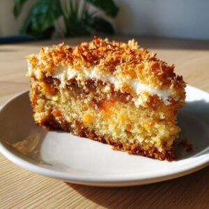Saftiger Möhren-Ananas-Kuchen mit Kokos-Streuseln