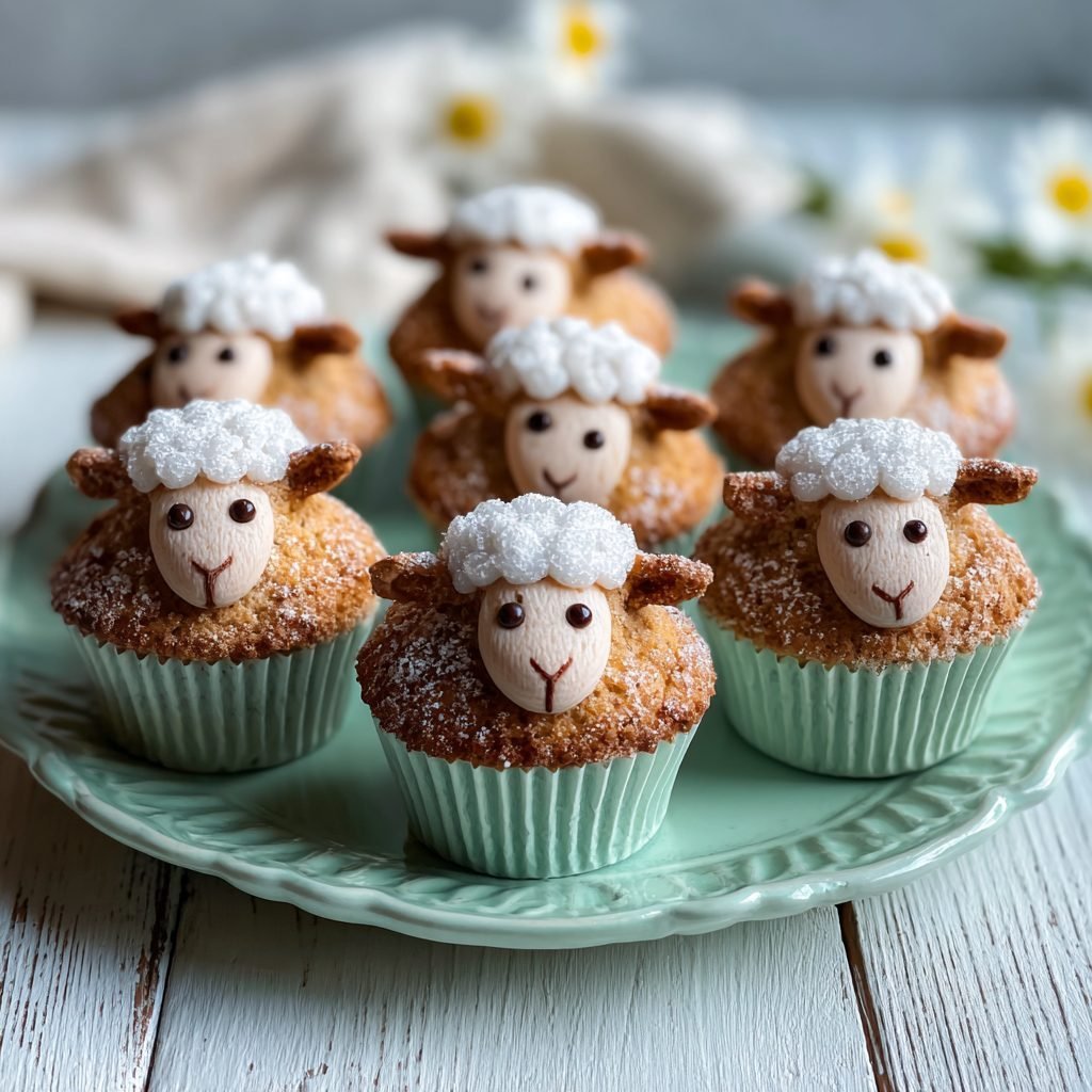 Süße Osterlamm-Muffins mit Puderzuckerglasur