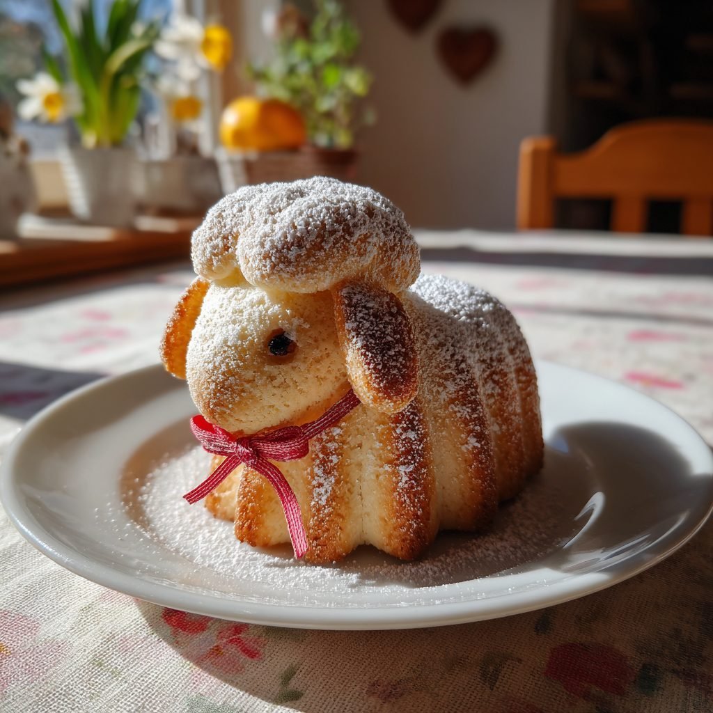 Süßes Osterlamm aus Rührteig