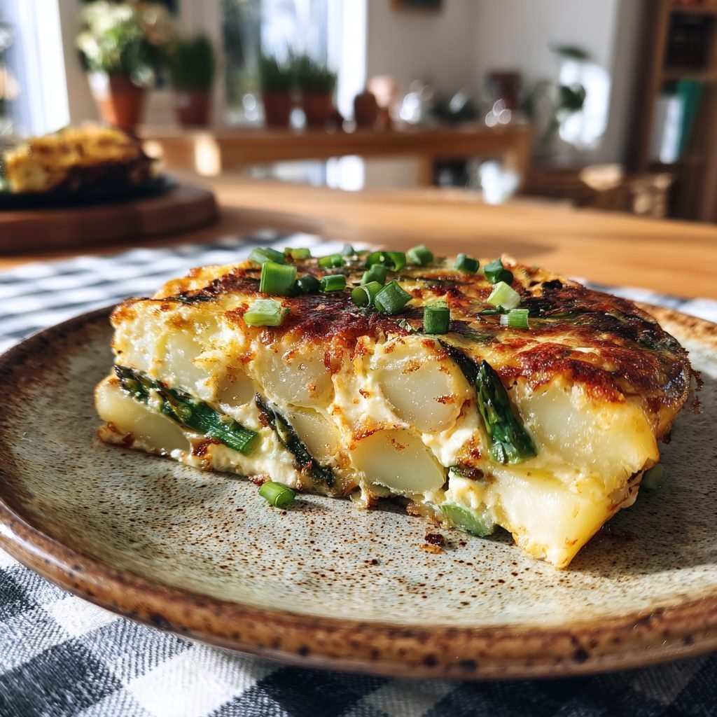 Tortilla Española mit Spargel und Frühlingszwiebeln
