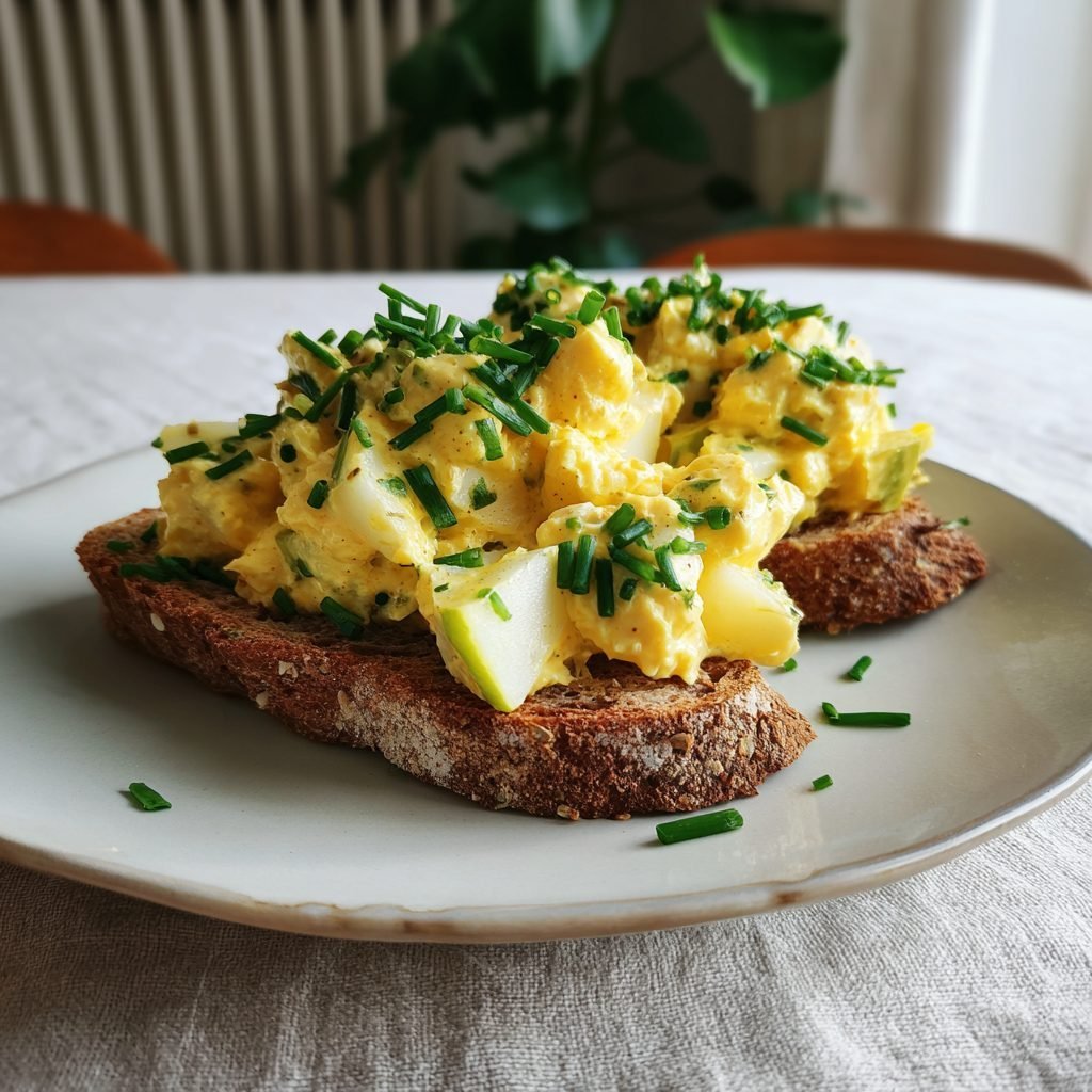 Würziger Curry-Eiersalat mit Apfel