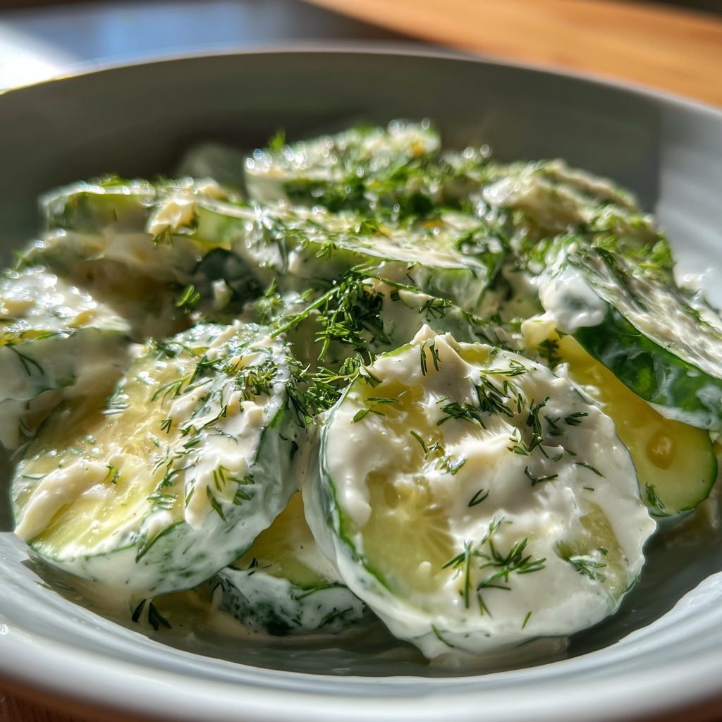 Cremiger Gurkensalat mit Dill