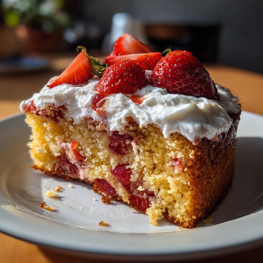 Erdbeer-Rührkuchen mit leichter Sahnehaube