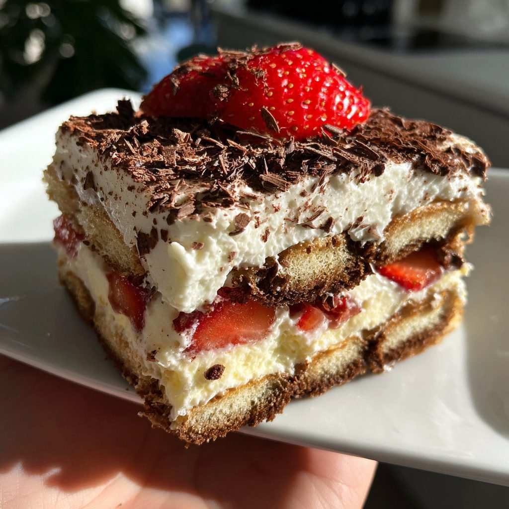 Erdbeer-Schoko-Tiramisu-Kuchen (ohne Alkohol)