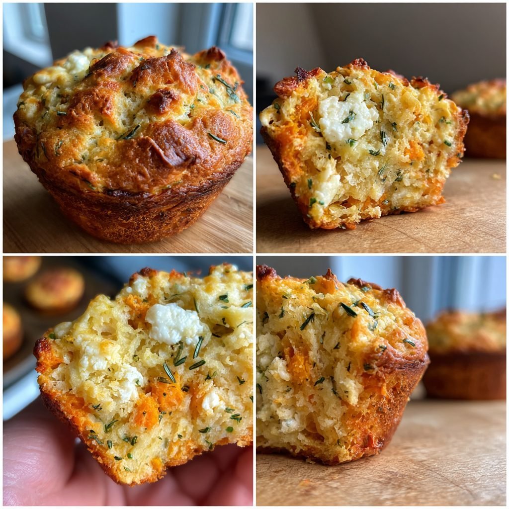 Herzhafte Süßkartoffel-Muffins mit Rosmarin und Feta