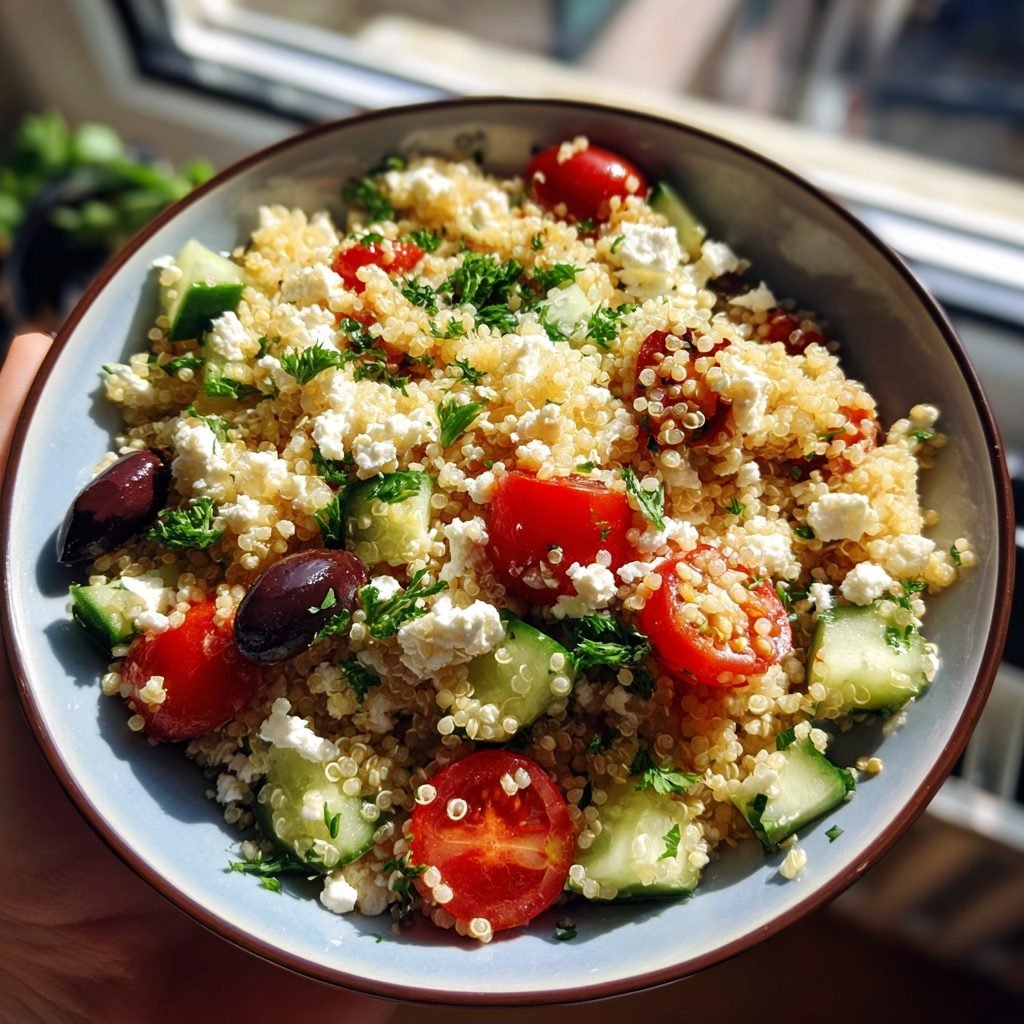 Mediterraner Quinoa-Salat mit Feta und Oliven