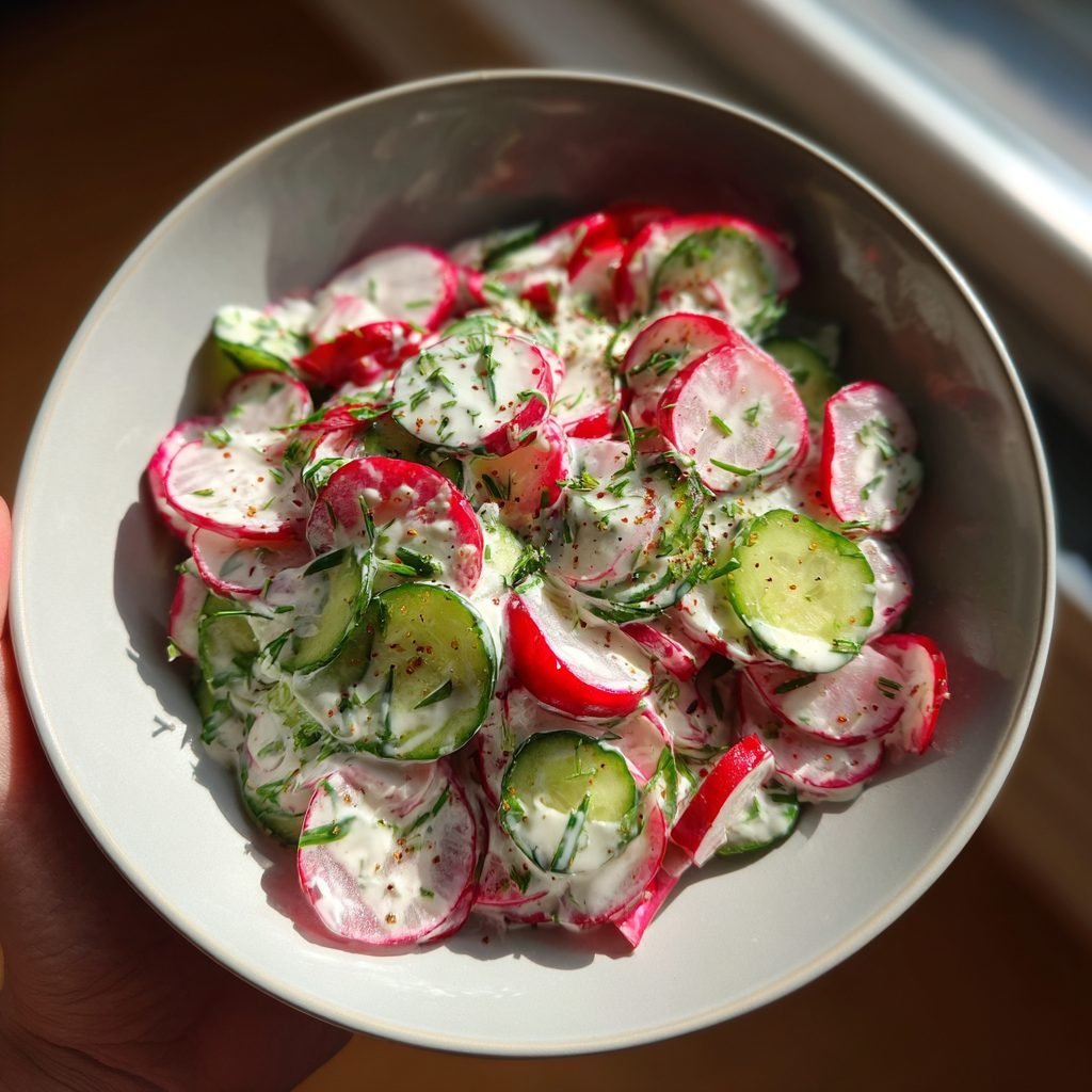 Radieschensalat mit Joghurt-Kräuter-Dressing