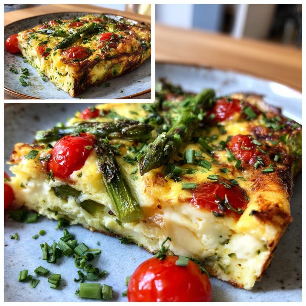 Spargel-Frittata mit Kirschtomaten und Kräutern