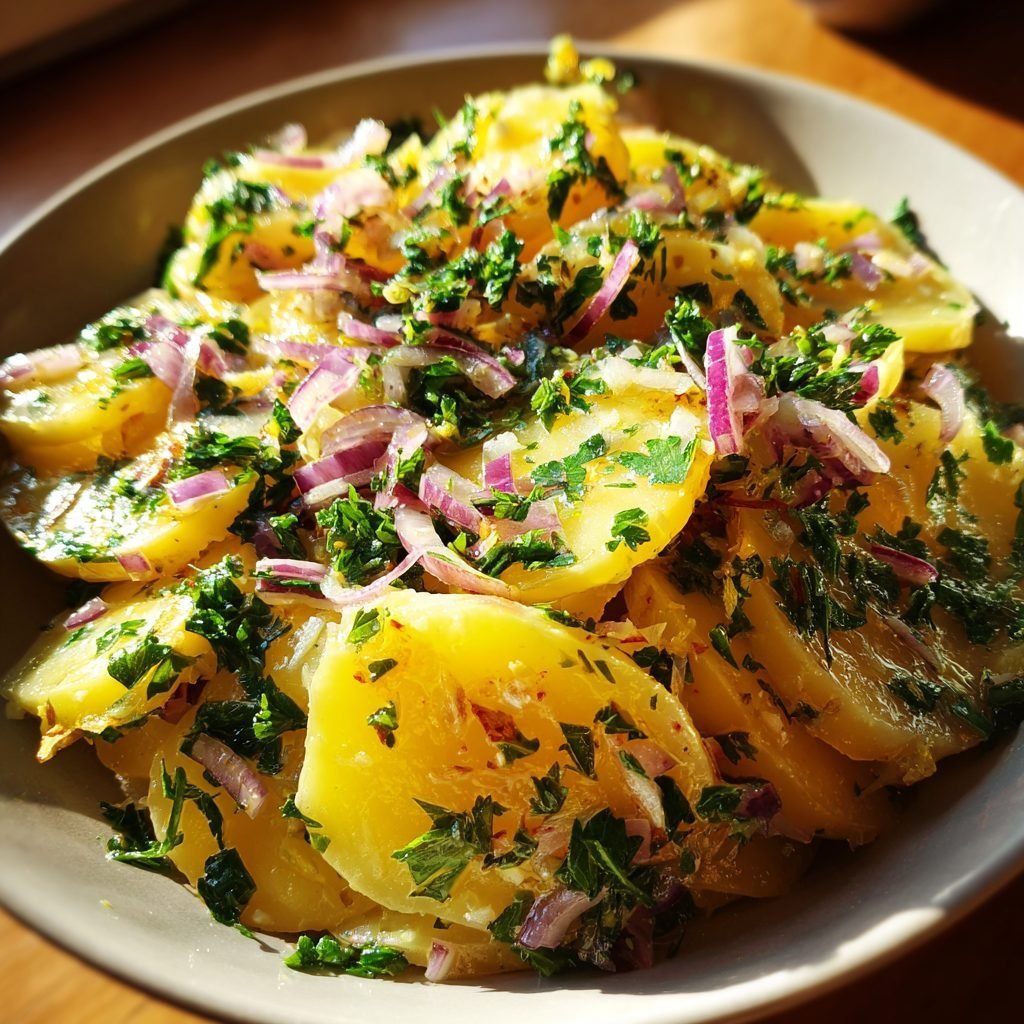 Süddeutscher Kartoffelsalat (mit Essig-Öl-Dressing)