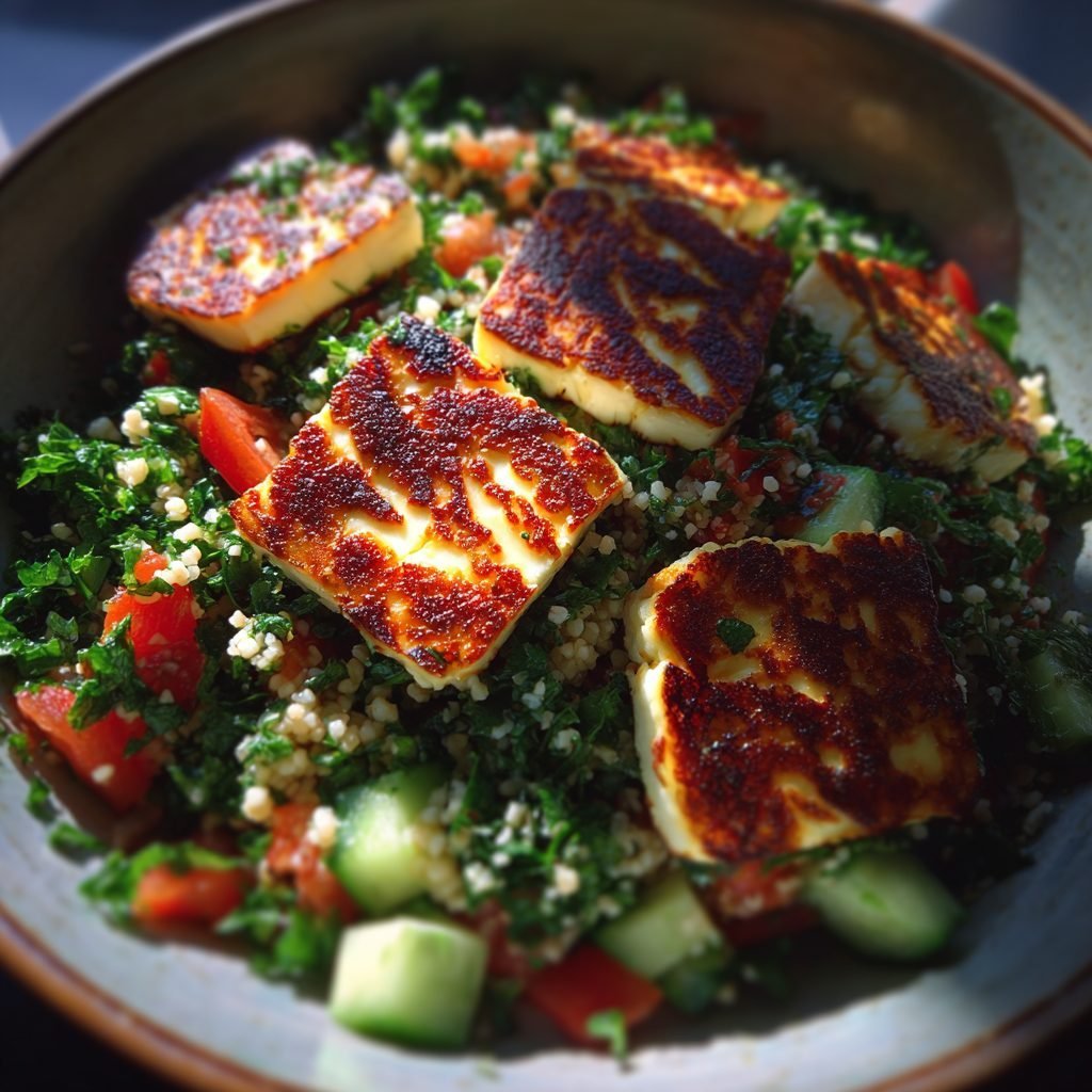 Tabbouleh mit gegrilltem Halloumi