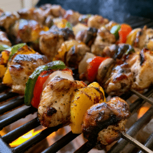 Hähnchen-Gemüse-Spieße mit Kräutermarinade