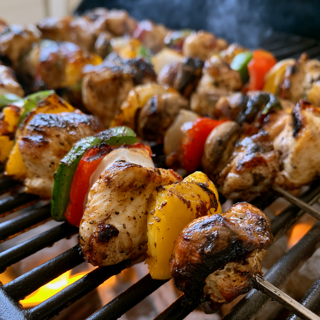 Hähnchen-Gemüse-Spieße mit Kräutermarinade
