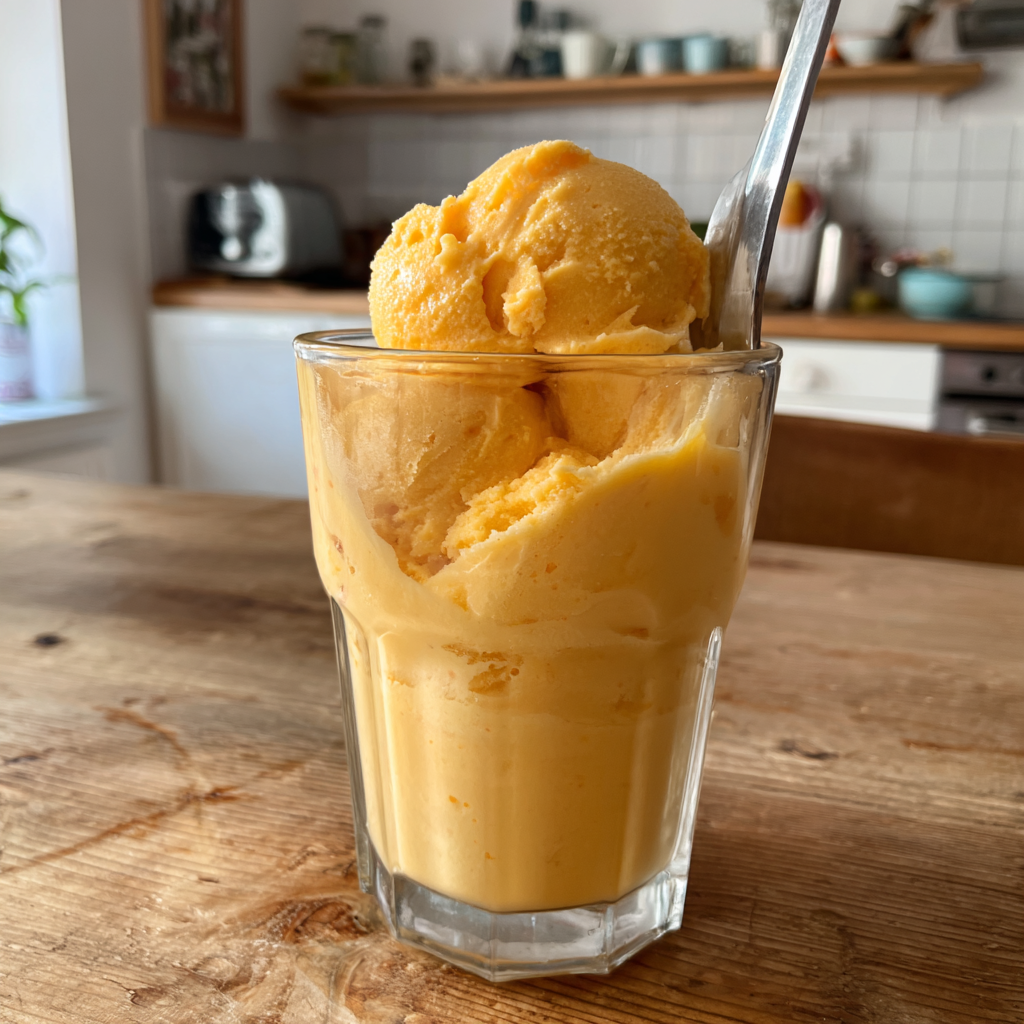 Erfrischende Mango-Lassi-Eis am Stiel