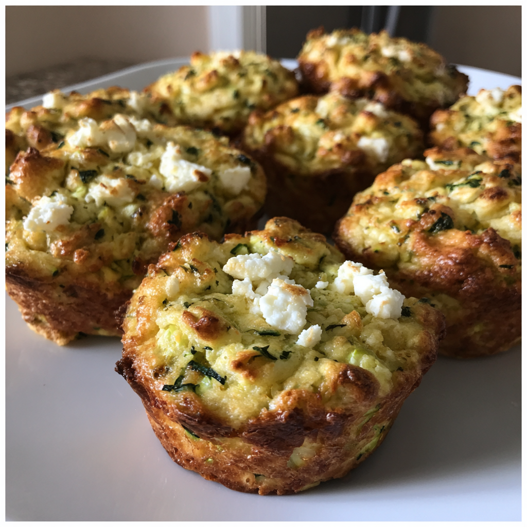 Herzhafte Zucchini-Feta-Muffins mit frischen Kräutern