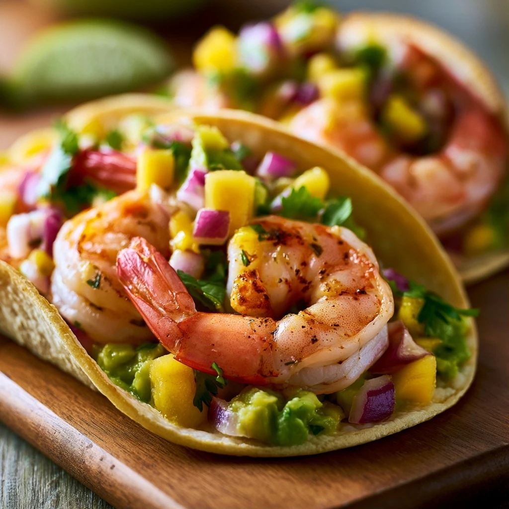 Blitz-Garnelen-Tacos mit Mango-Avocado-Salsa