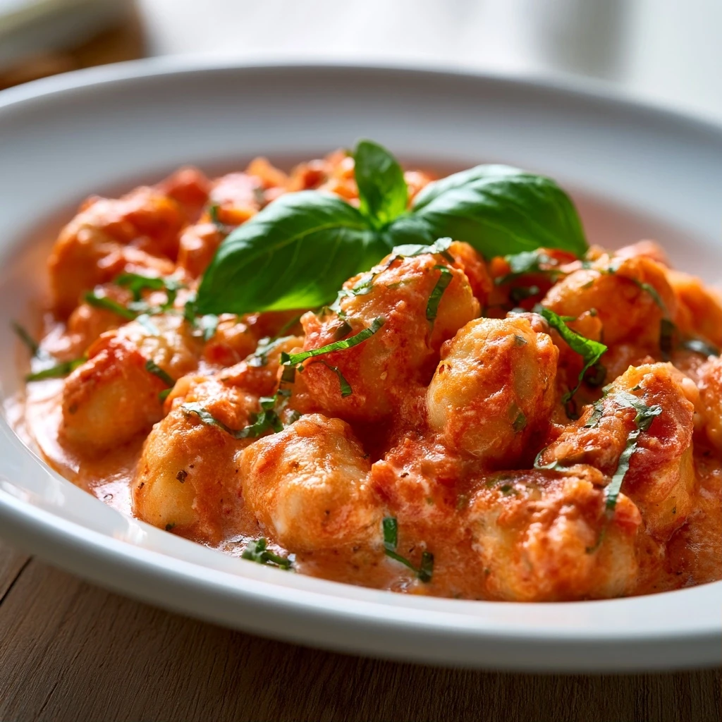 Cremige Tomaten-Ricotta-Gnocchi mit frischem Basilikum