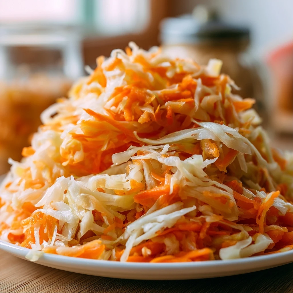 Fermentierter Kraut-Karotten-Salat mit Ingwer und Kümmel