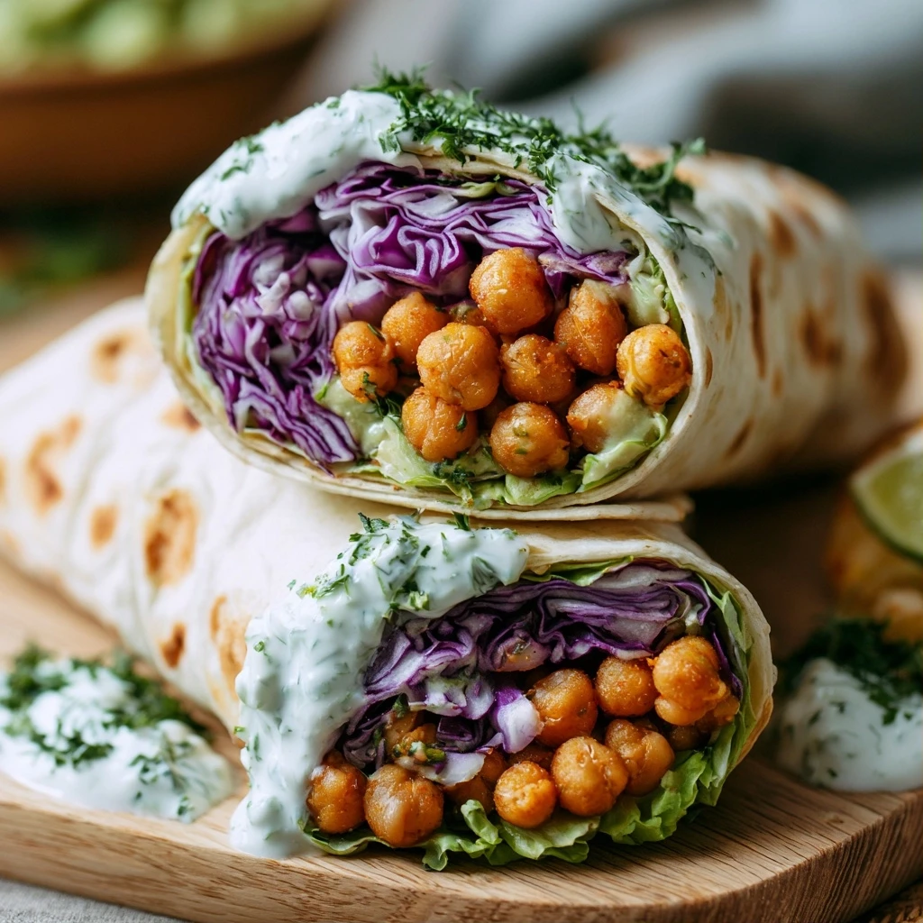 Gestampfte Kichererbsen-Kohl-Wraps "Cabbage Crush"