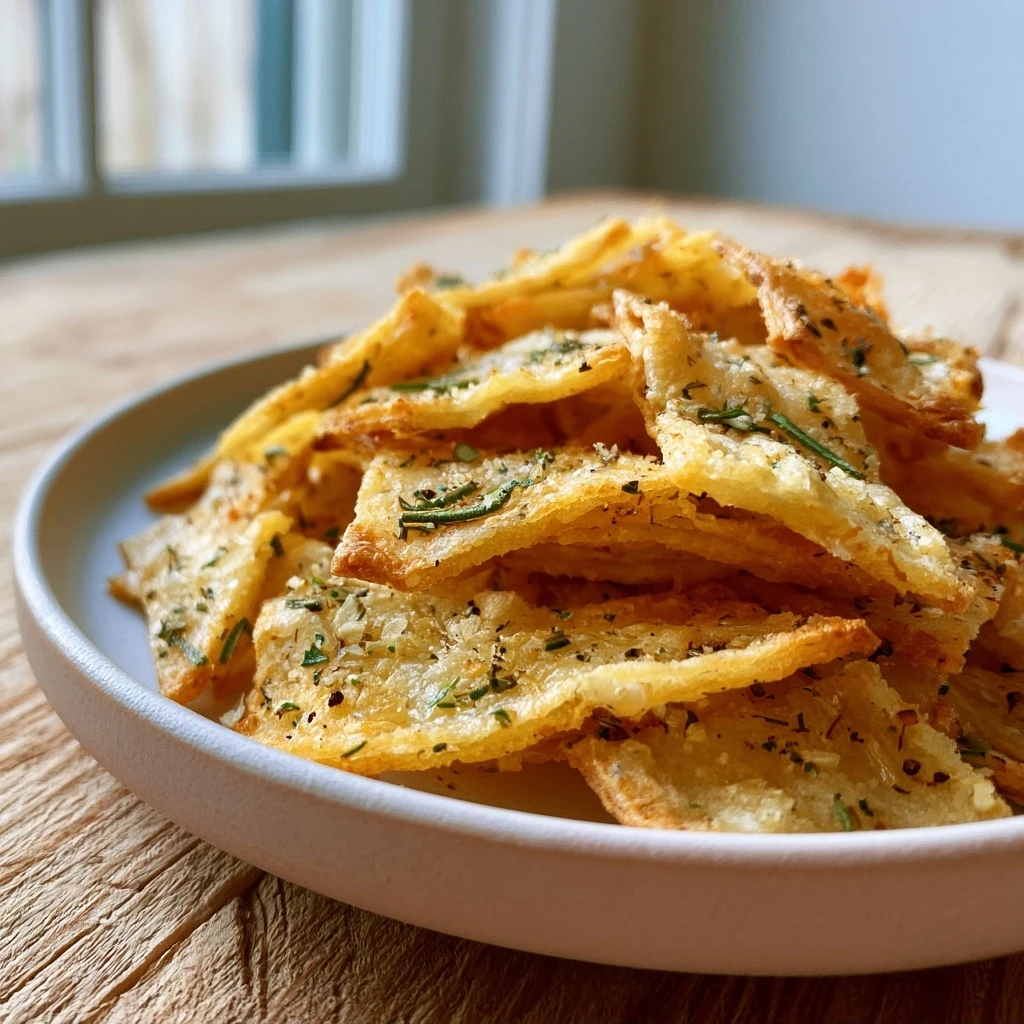 Knoblauch-Rosmarin Pasta Chips