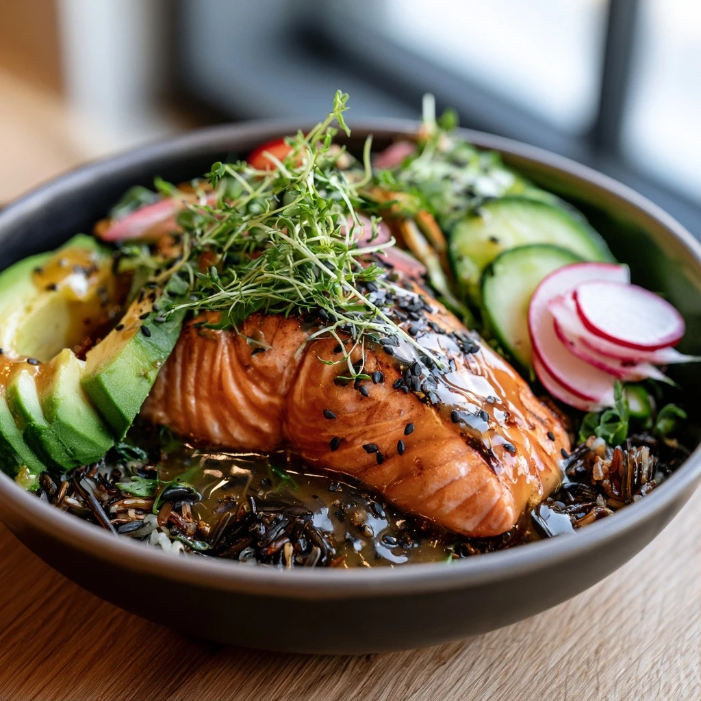 Lachs-Avocado Bowl mit Wildreis