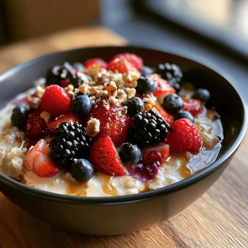 Nährende Haferflocken-Beeren-Frühstücks-Bowl