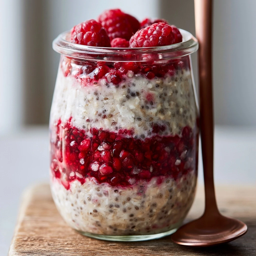 Overnight Haferflocken mit Beeren und Chiasamen