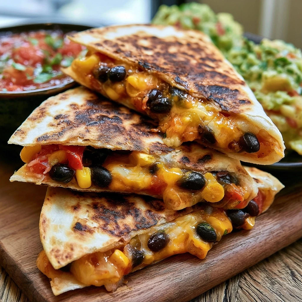 Schnelle Veggie-Quesadillas mit schwarzen Bohnen und Mais