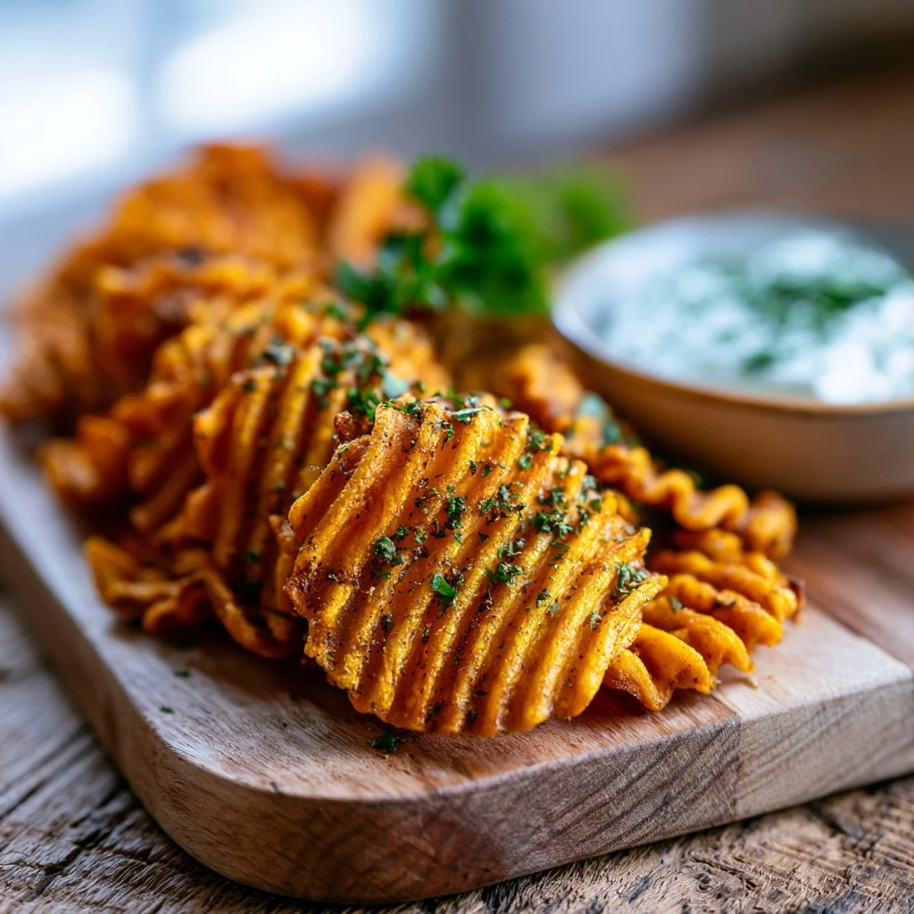 Süßkartoffel-Curry Pasta Chips