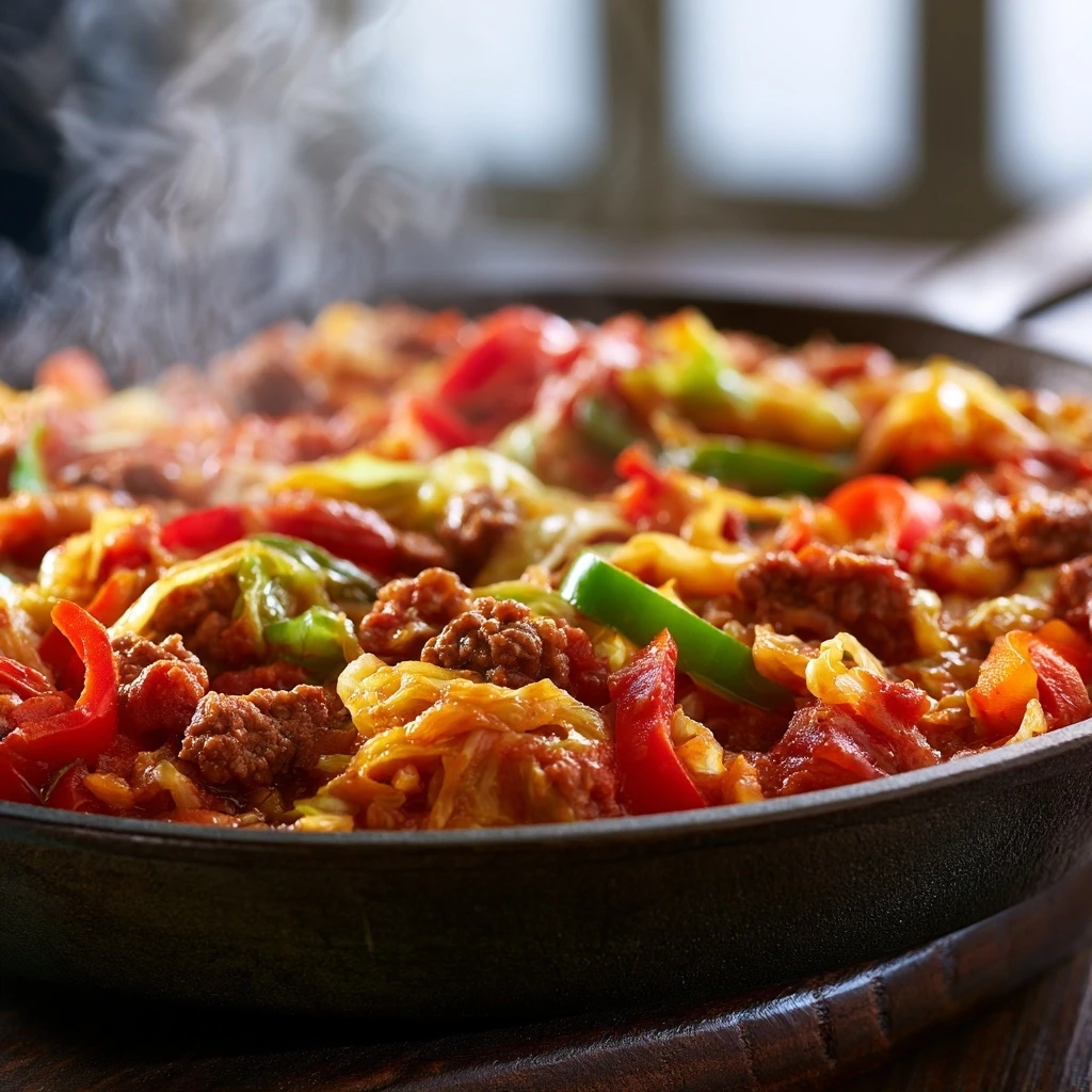 Würzige Rindfleisch-Kohl-Pfanne "Cabbage Crush"