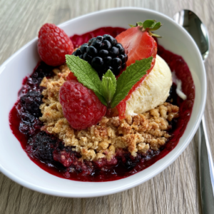 Air Fryer Sommer-Beeren-Crumble