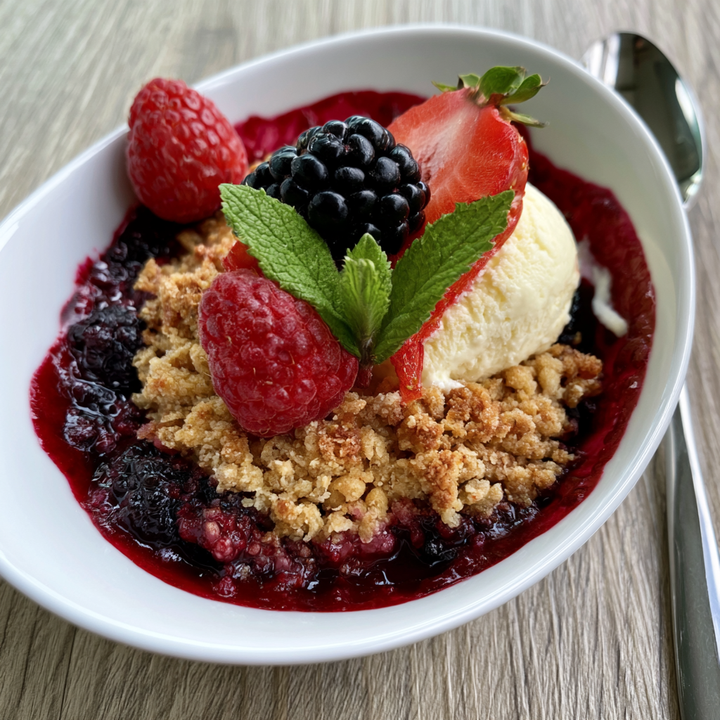 Air Fryer Sommer-Beeren-Crumble
