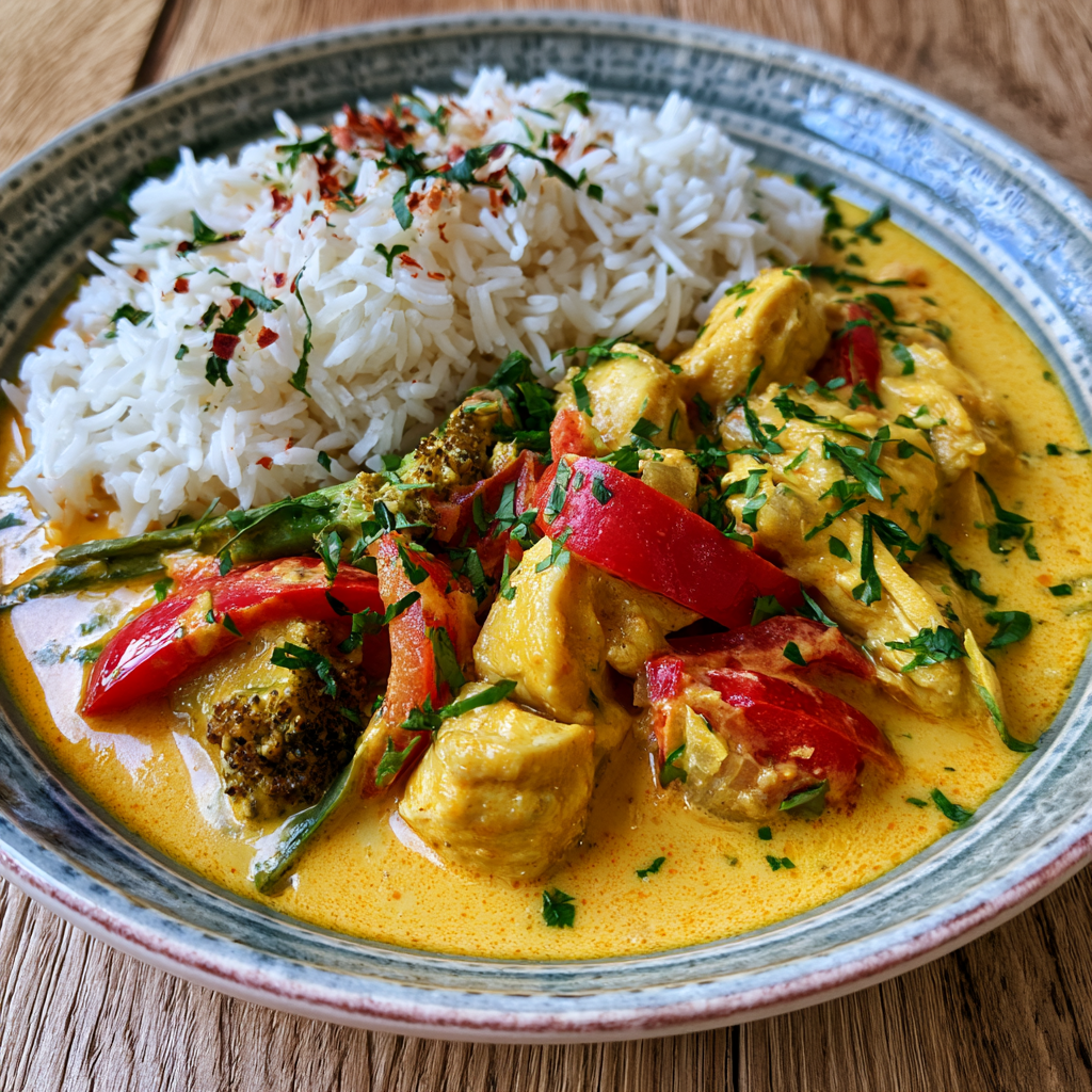 Cremiges Hähnchen-Curry mit Kokosmilch