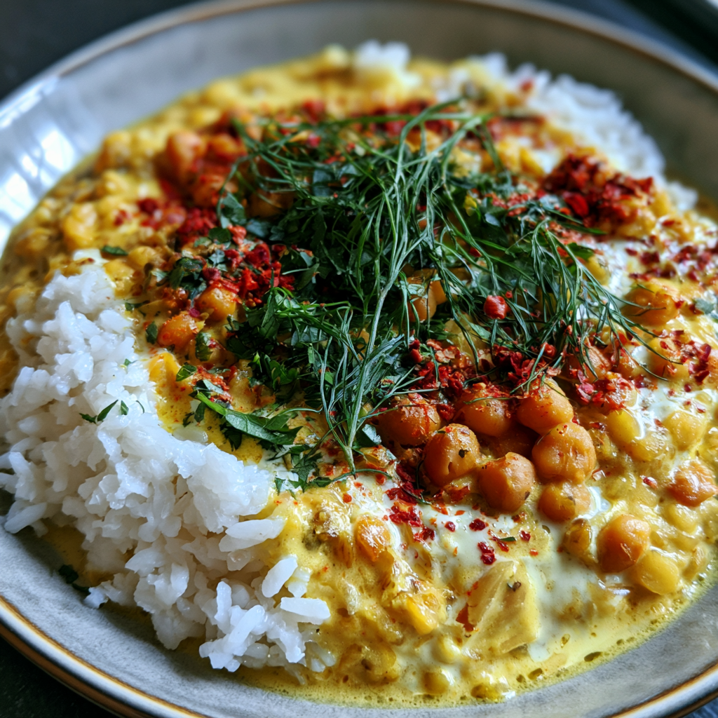 Cremiges Linsen-Kichererbsen-Curry (Vegan)