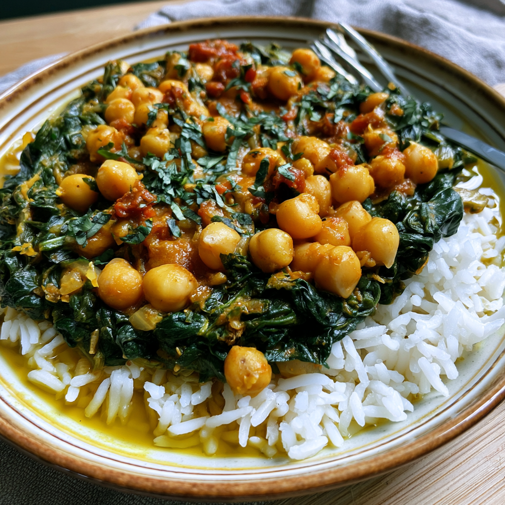 Kichererbsen-Spinat-Curry (Vegan)