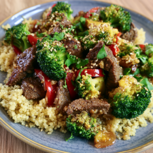 Rindfleisch-Brokkoli-Pfanne mit Quinoa
