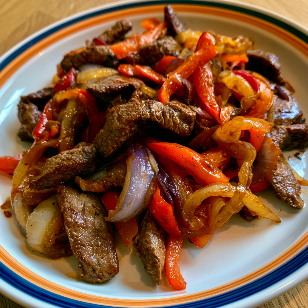 Rindfleisch-Streifen mit Paprika und Zwiebeln (Tex-Mex Stil)
