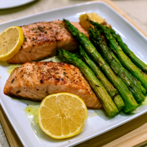 Saftiger Lachs mit Spargel und Zitrone aus dem Air Fryer