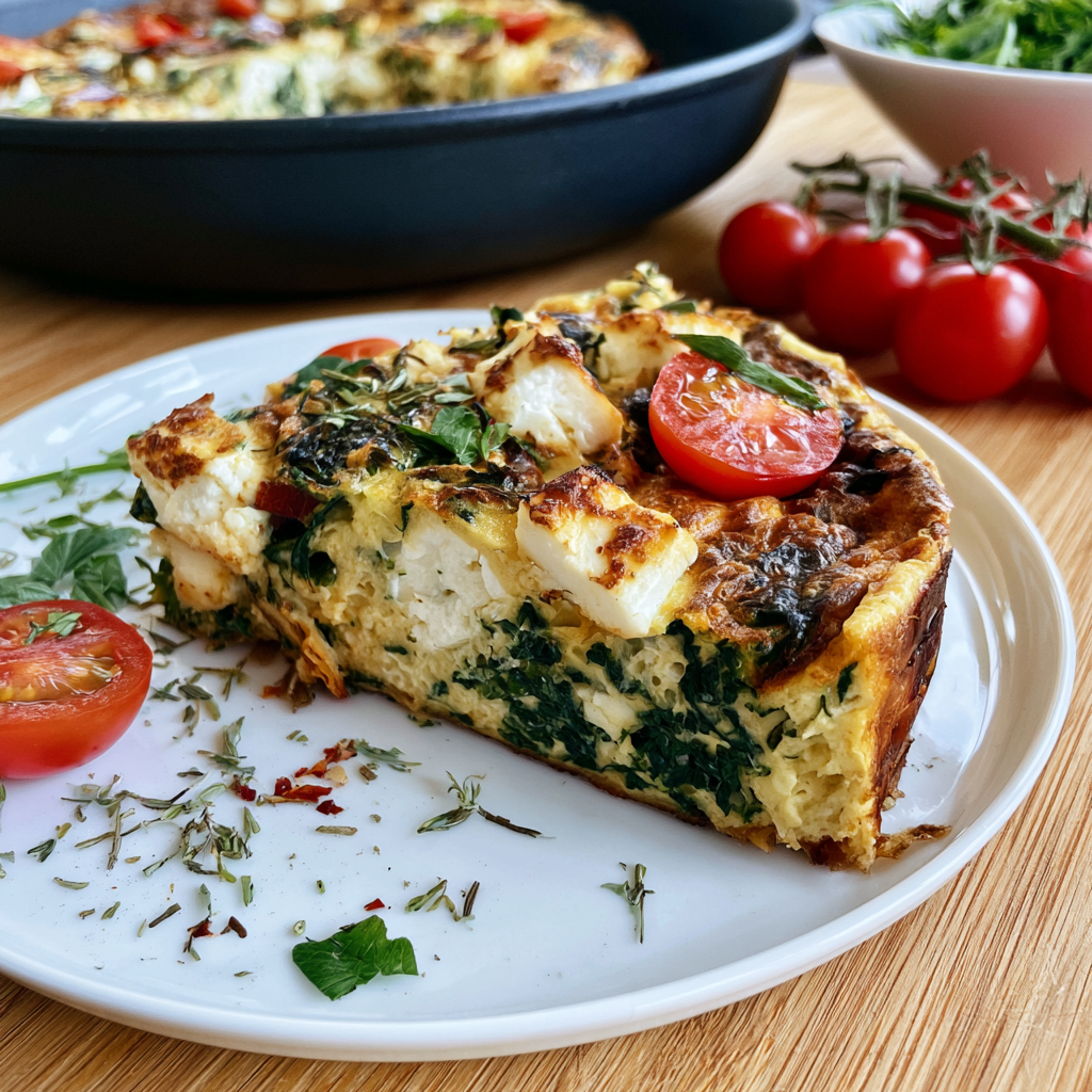 Vegetarische Spinat-Feta-Frittata