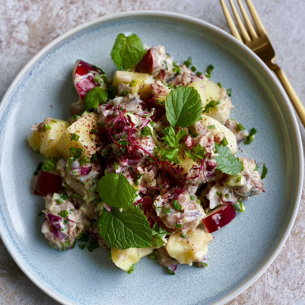 Makrelen-Salat mit Apfel und Meerrettich
