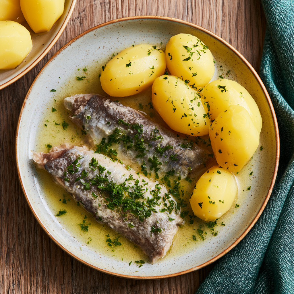 Hering in Dillsauce mit Pellkartoffeln