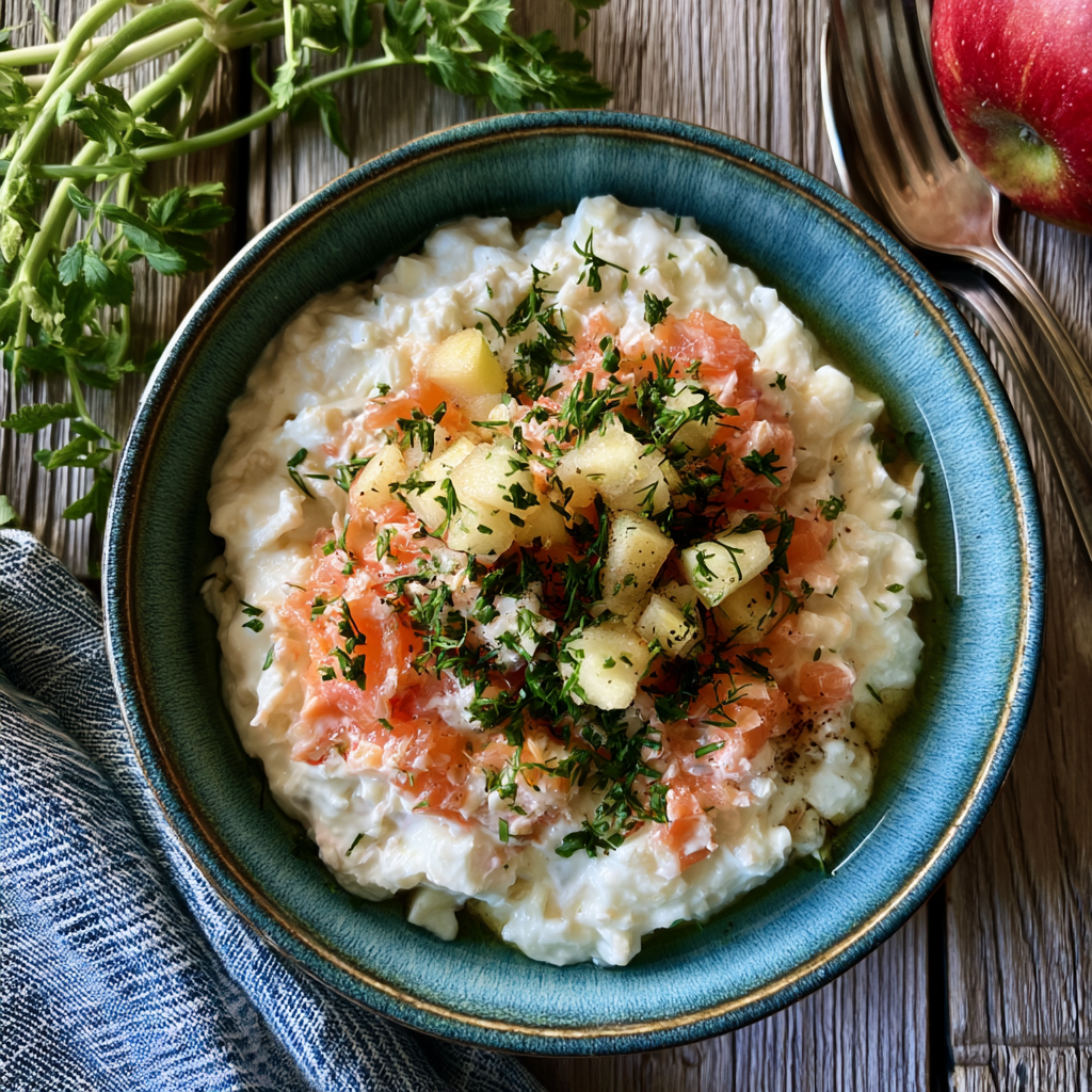 Räucherforellen-Creme mit Apfel-Meerrettich-Relish
