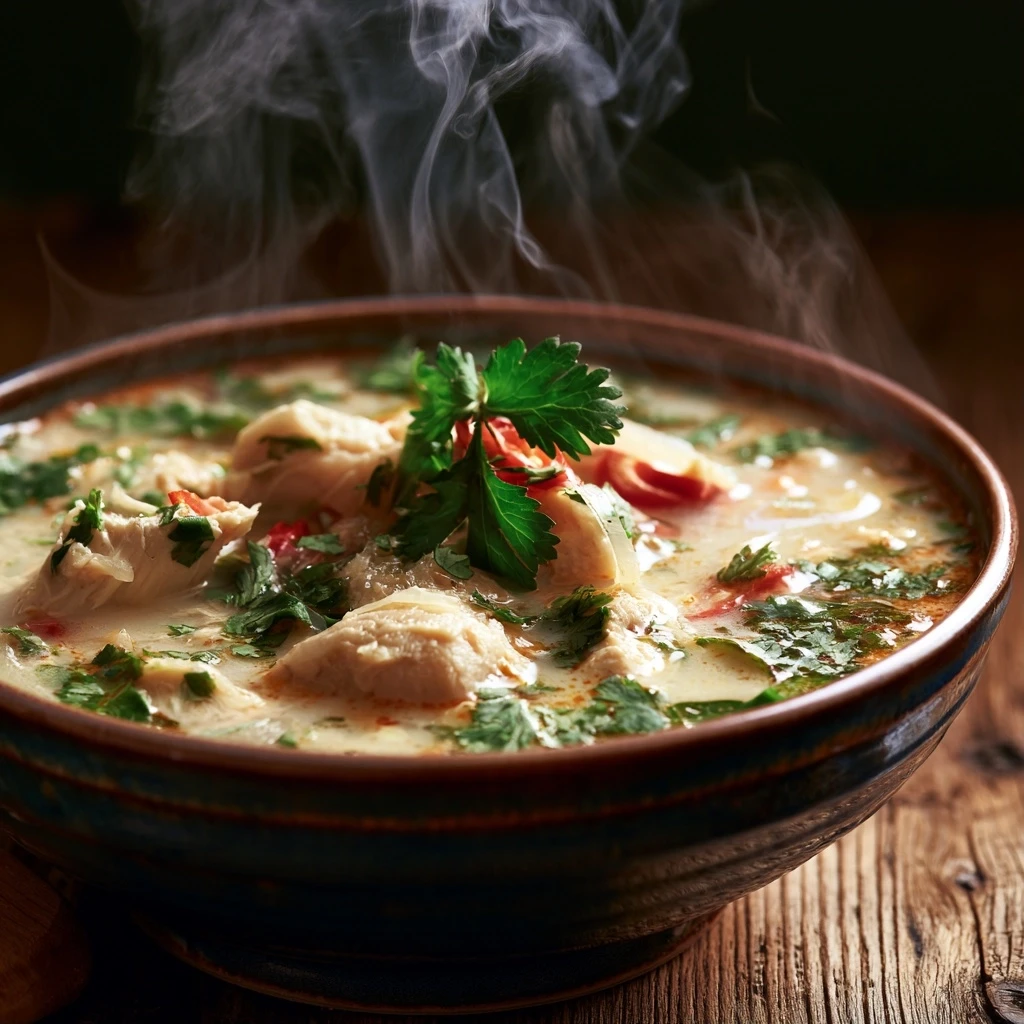 Aromatische Kokos-Limetten-Hähnchensuppe