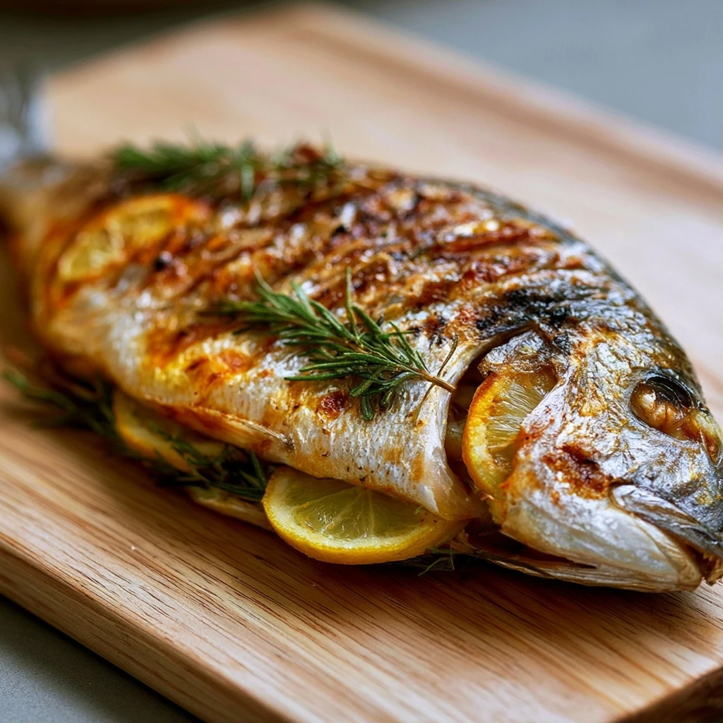 Gegrillte Dorade mit Rosmarin-Zitronenfüllung