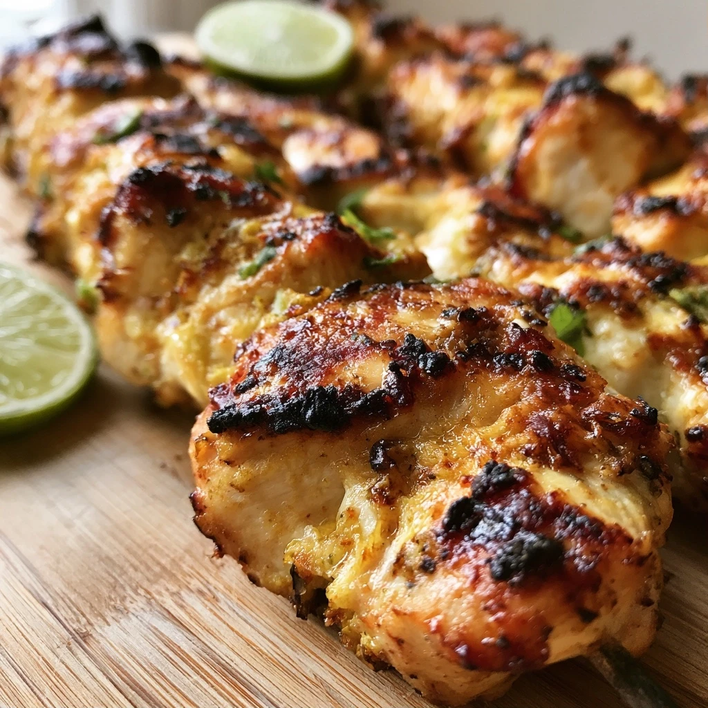 Gegrillte Kokos-Limetten-Hähnchenspieße