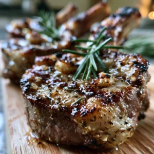 Gegrillte Lammkoteletts mit Rosmarin und Knoblauch