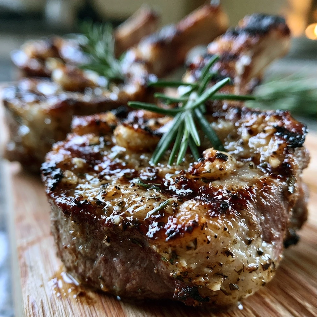 Gegrillte Lammkoteletts mit Rosmarin und Knoblauch