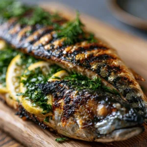 Gegrillte Makrele mit Kräuterfüllung