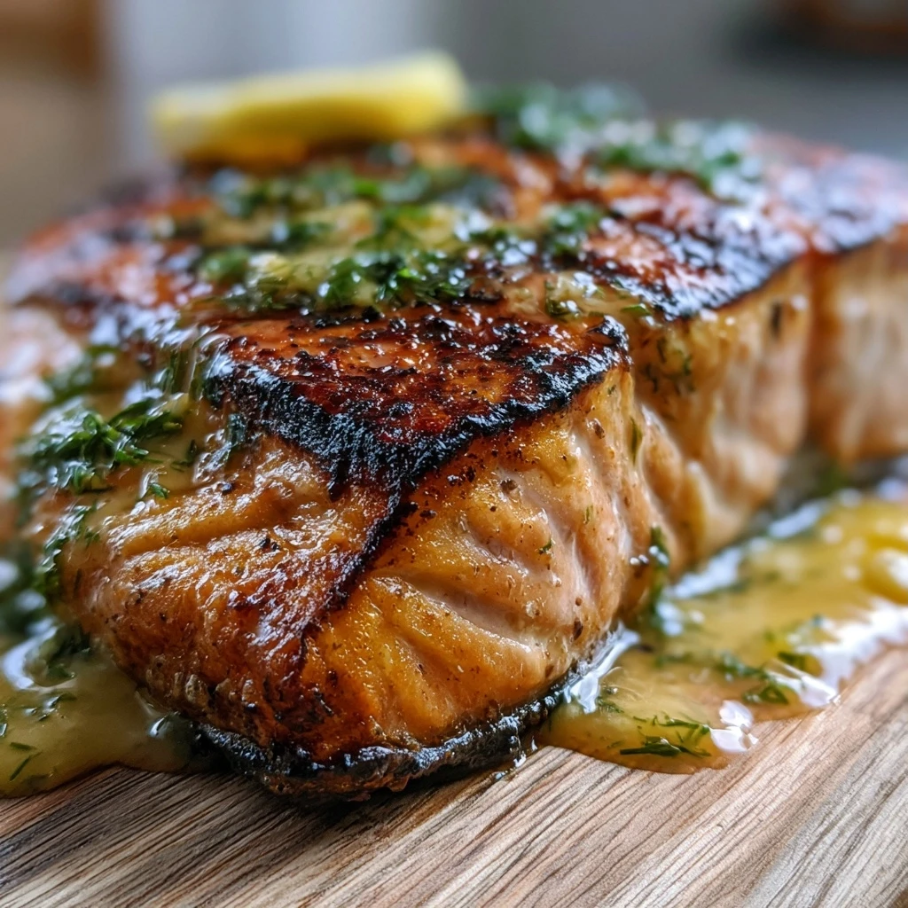 Gegrillter Lachs mit Zitronen-Dill-Butter