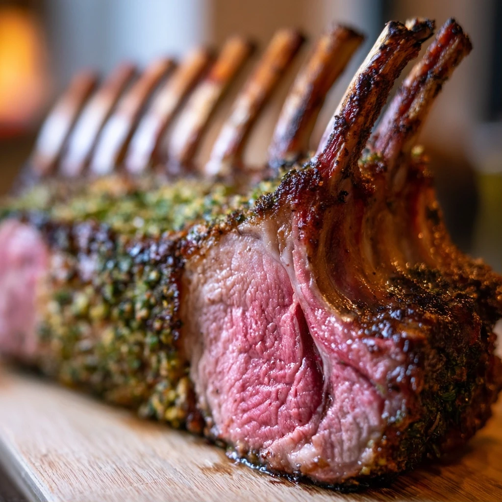Gegrilltes Lammkarree mit Kräuterkruste