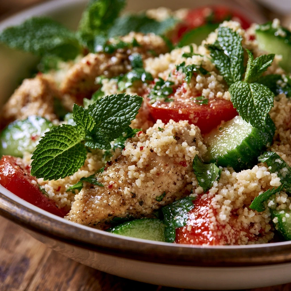 Hähnchen-Couscous-Salat mit Minze und Zitrone